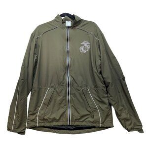 New Balance Mens Semper Fidelis Marine Corps Jacket Medium Long Olive Green